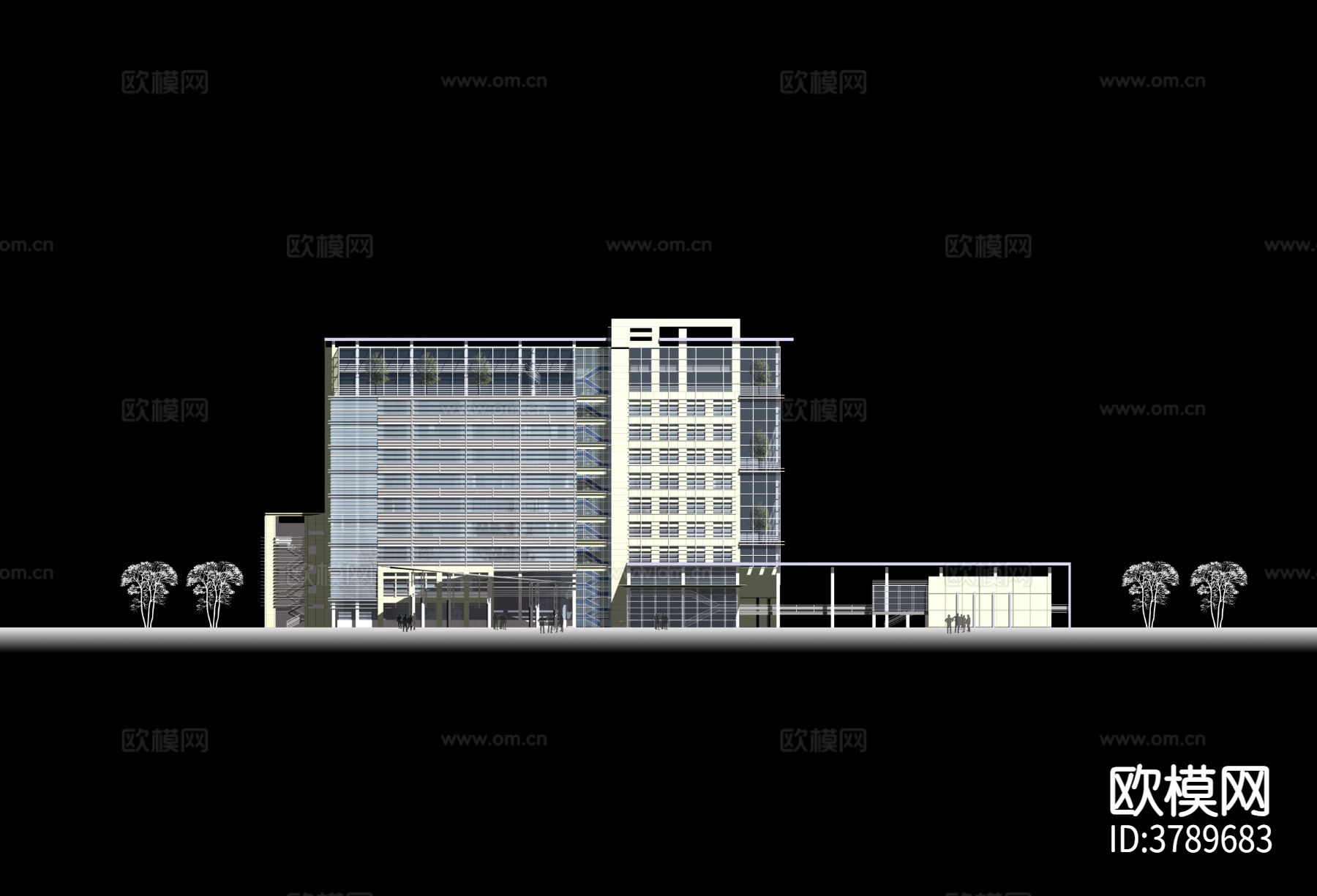 现代办公楼效果图下载（渲染图2）