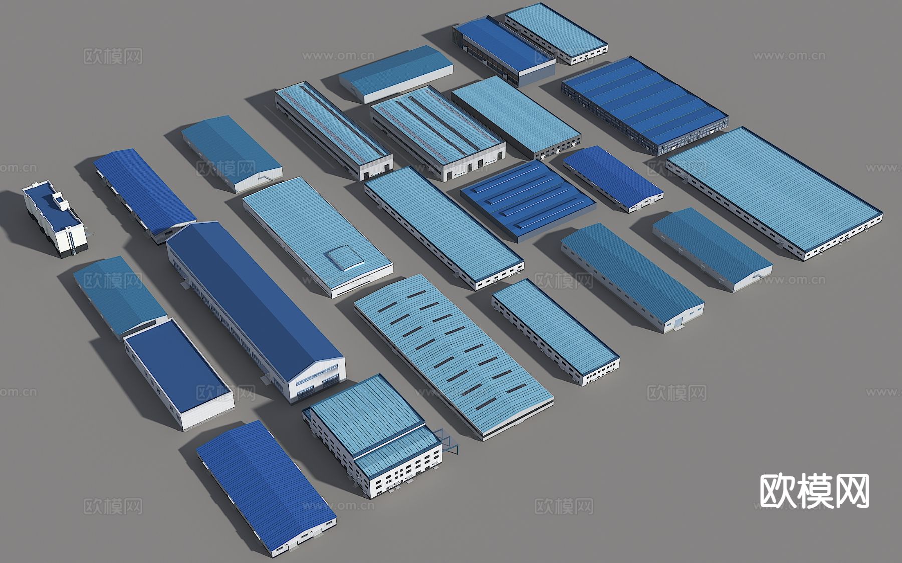 工业厂房建筑3d模型