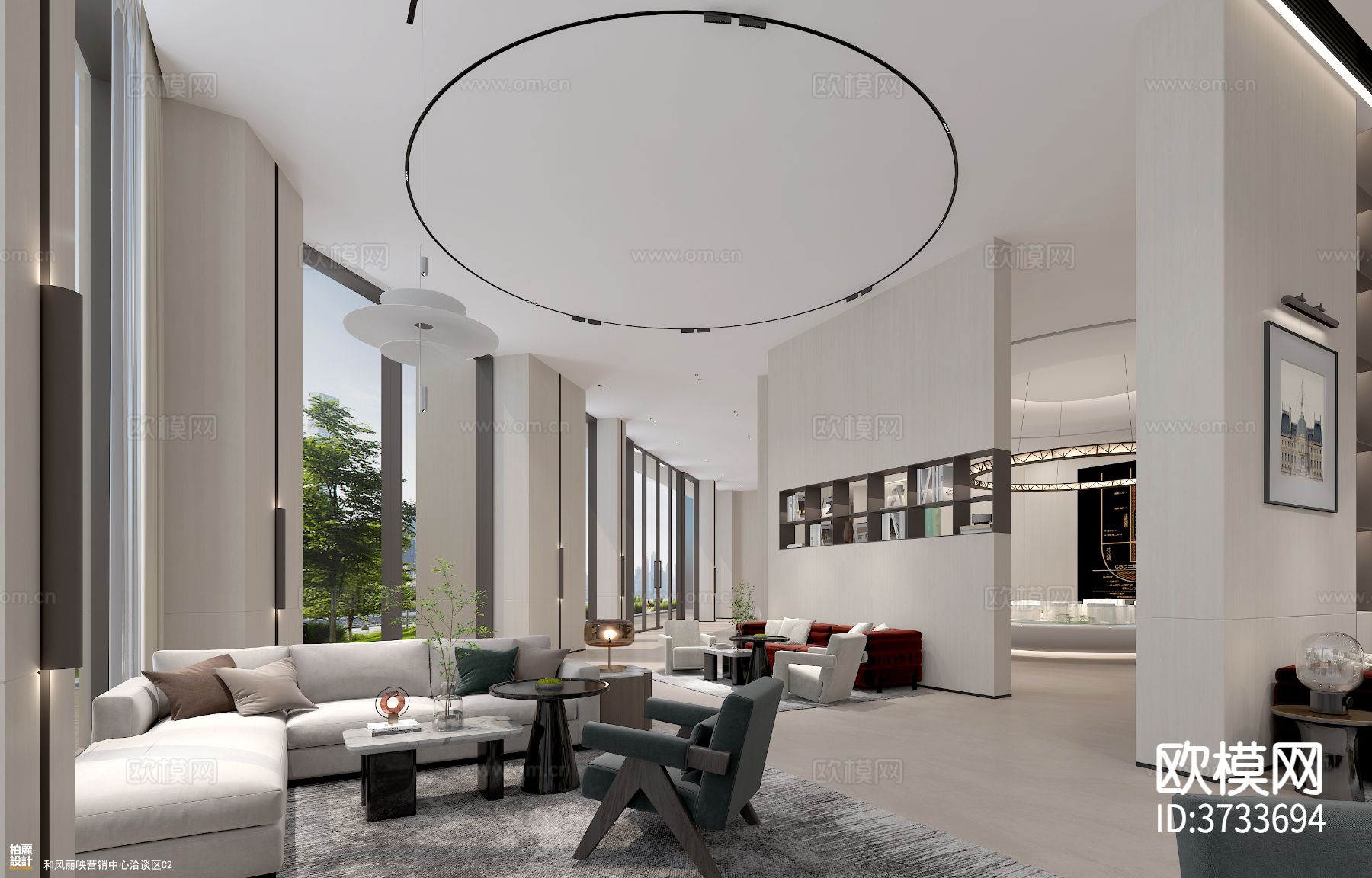 现代营销中心沙盘效果图下载（渲染图4）