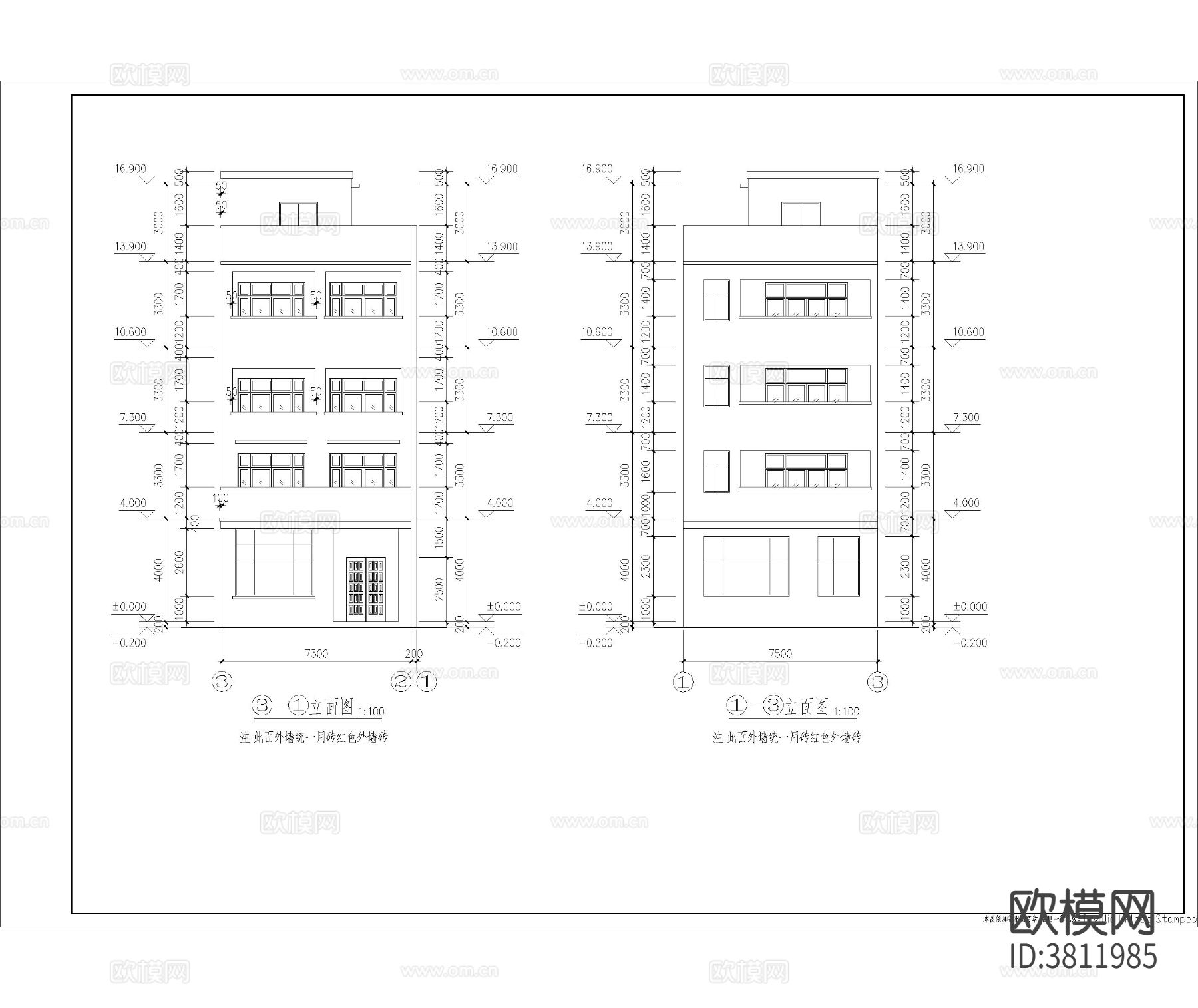 私宅建筑cad方案图