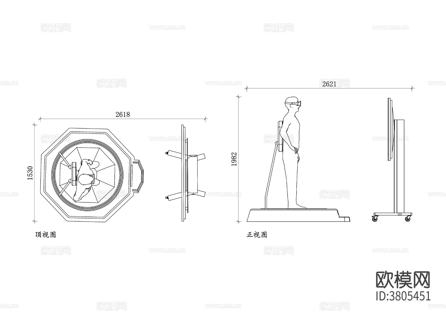 虚拟现实游戏CAD三视图