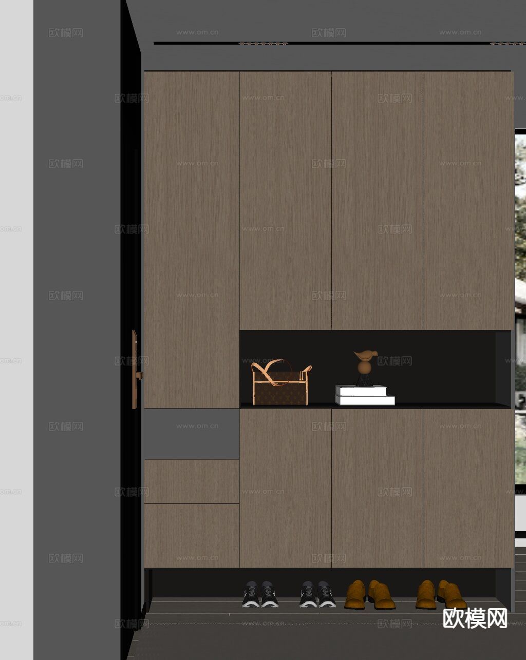 意式鞋柜 玄关鞋柜su模型