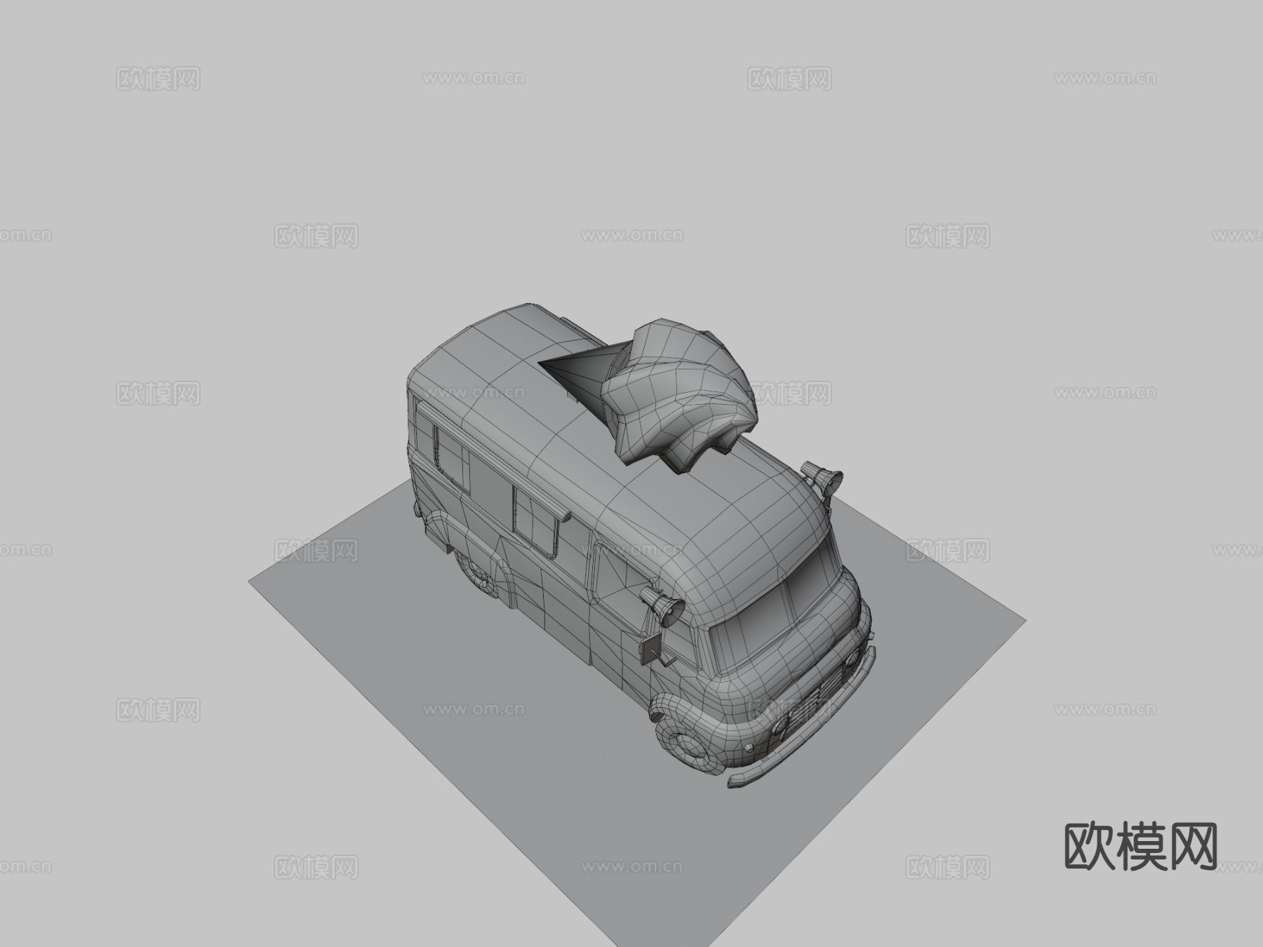 冰淇淋面包车3d模型