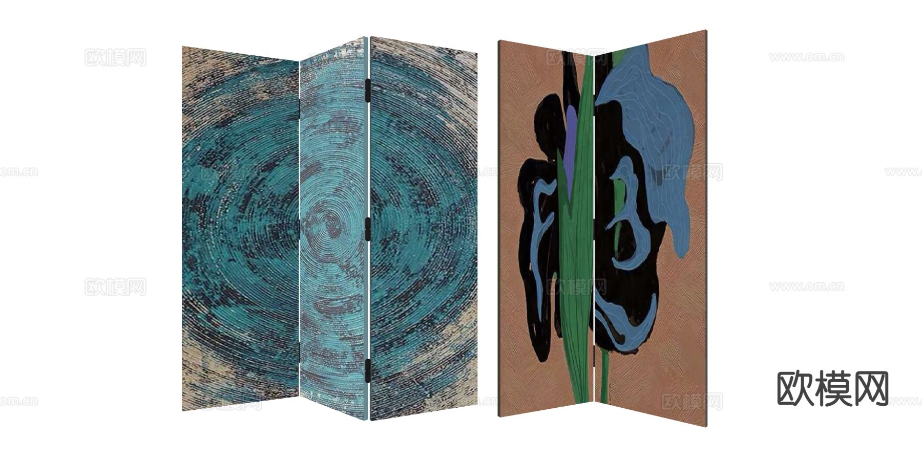 现代屏风su模型下载（渲染图1）