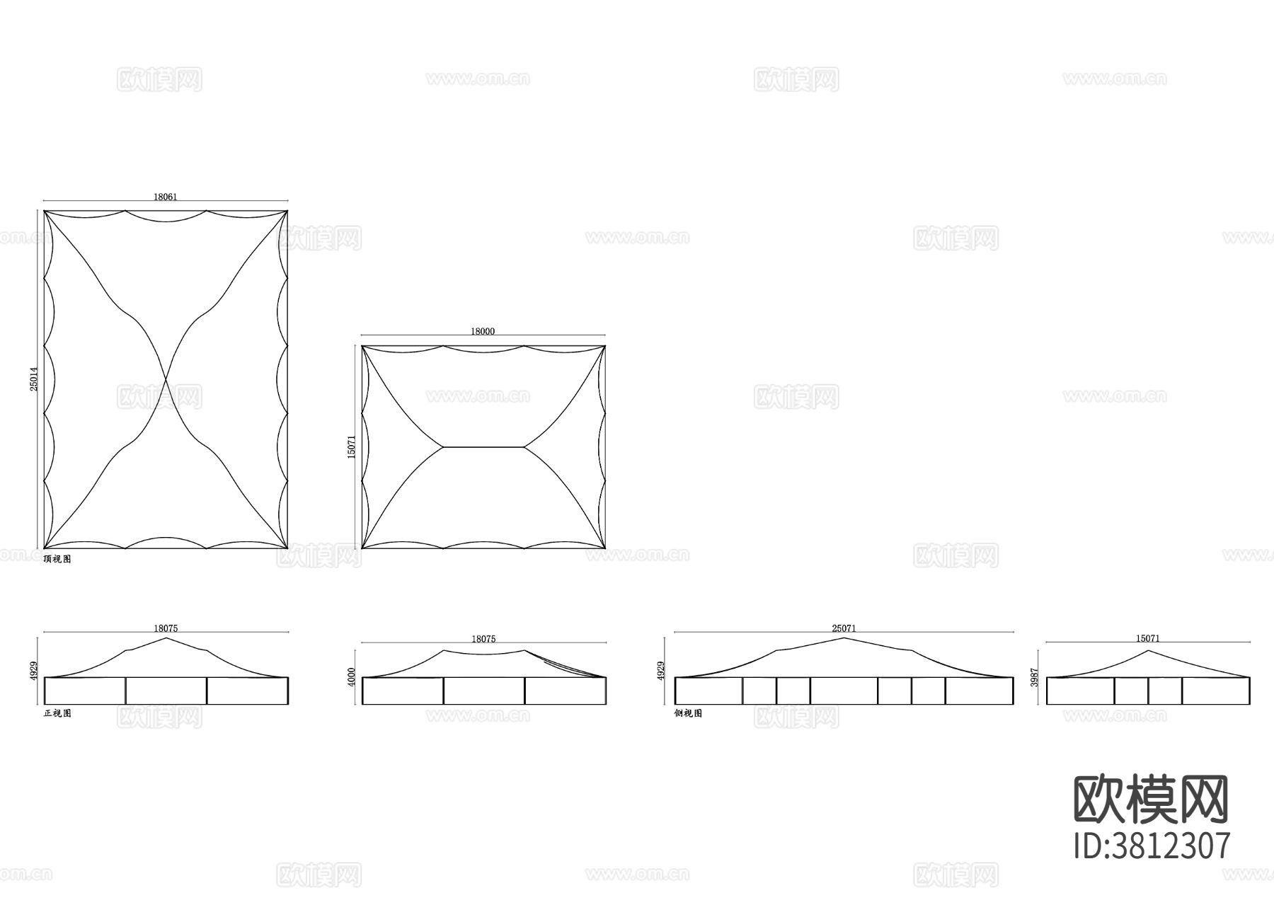 弹力帐篷cad平面图下载