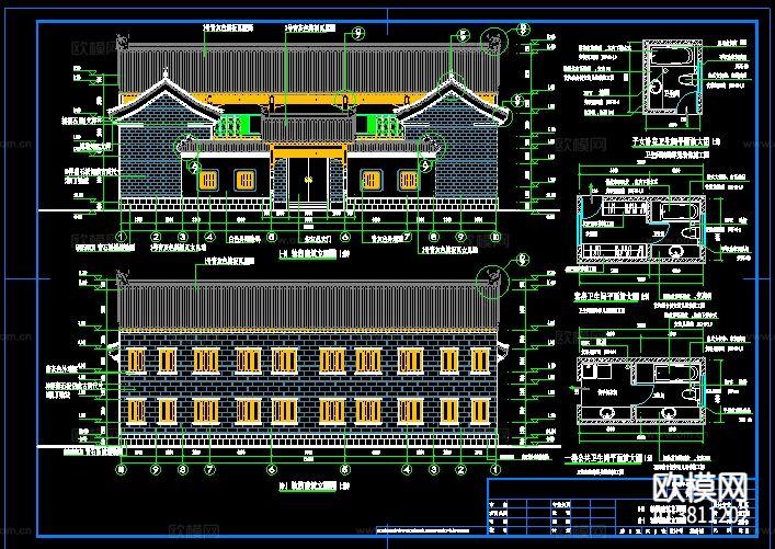 仿古四合院建筑设计CAD施工图