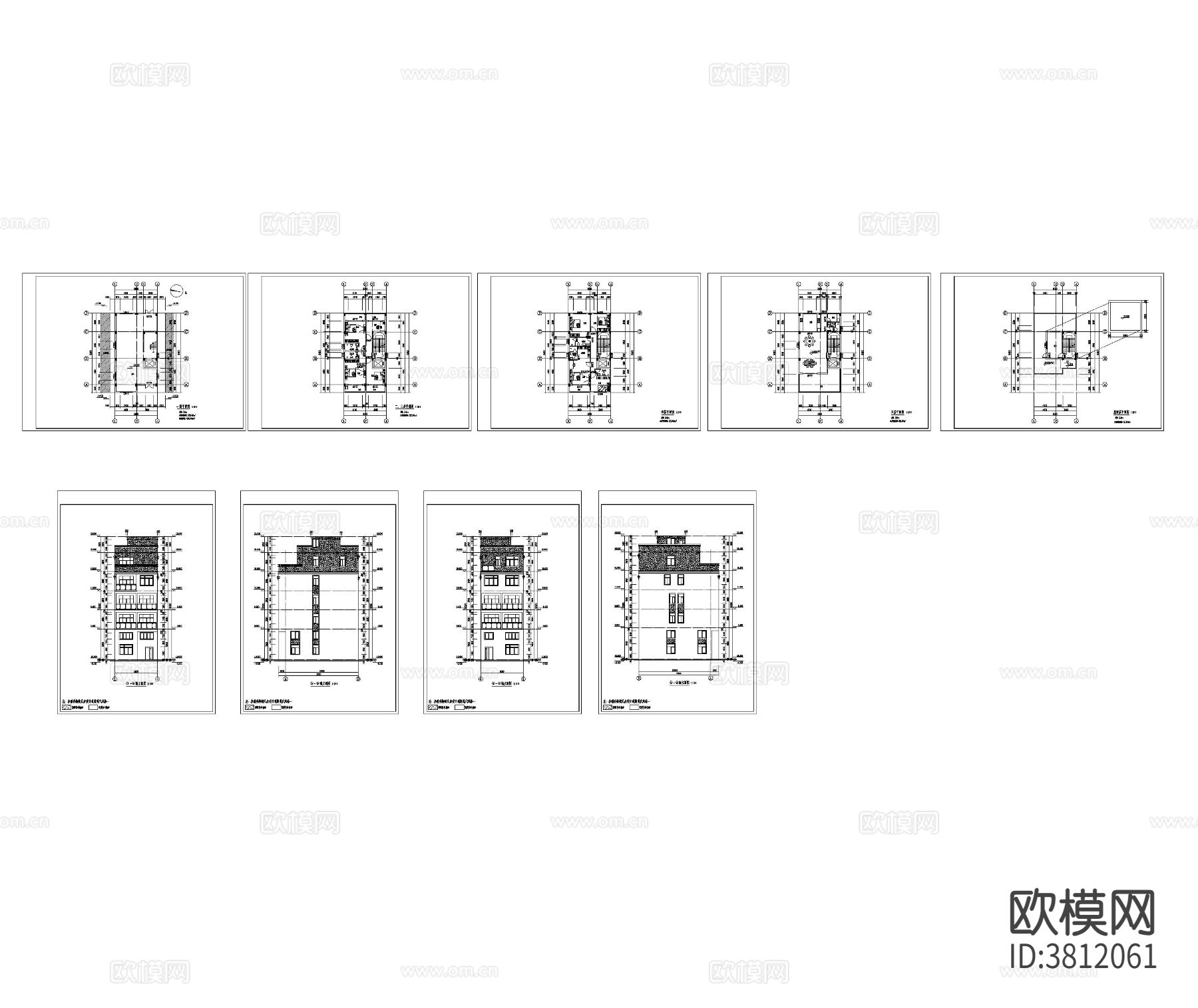 私宅住宅楼建筑cad施工图