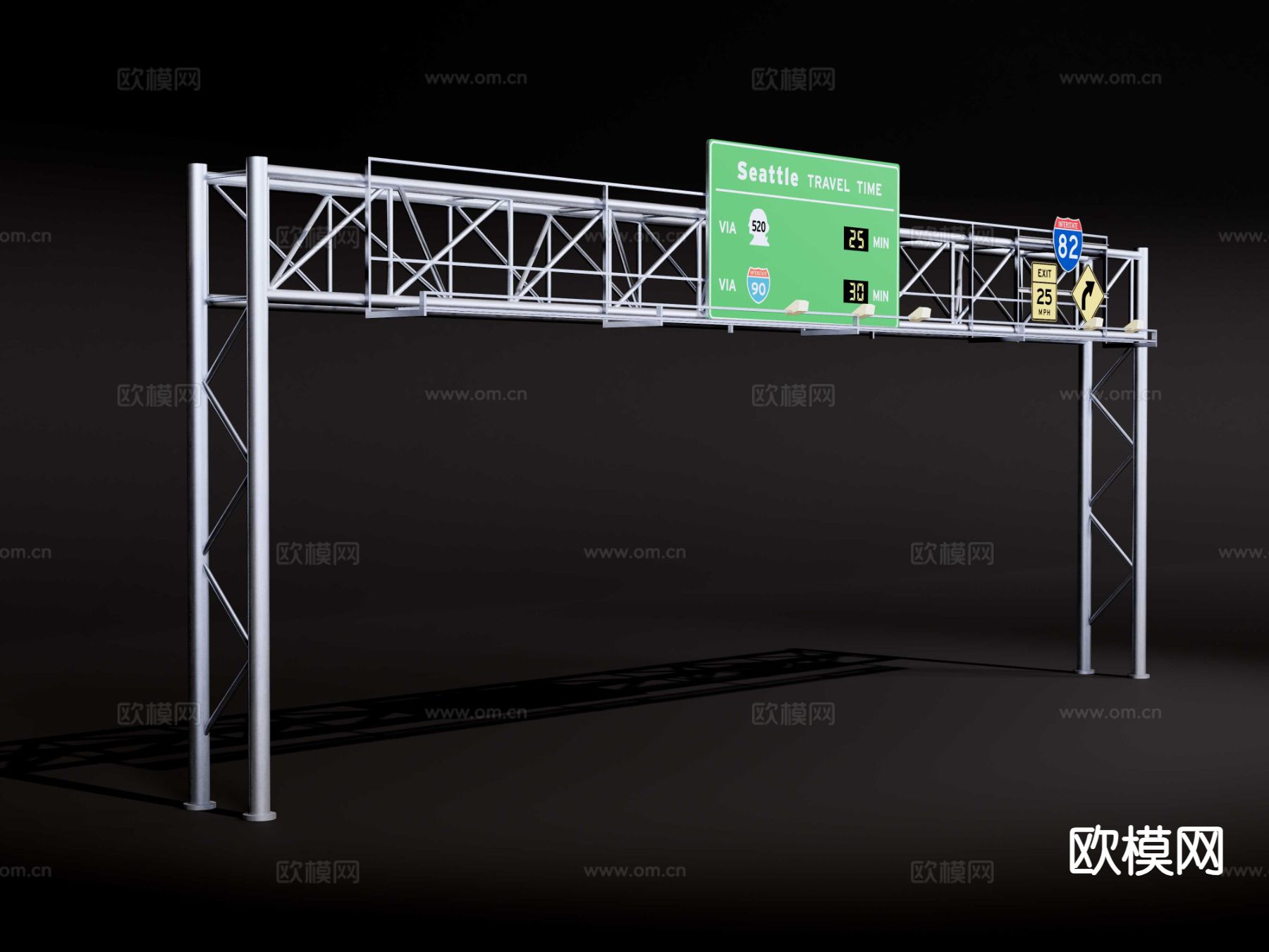 现代高速公路路标su模型