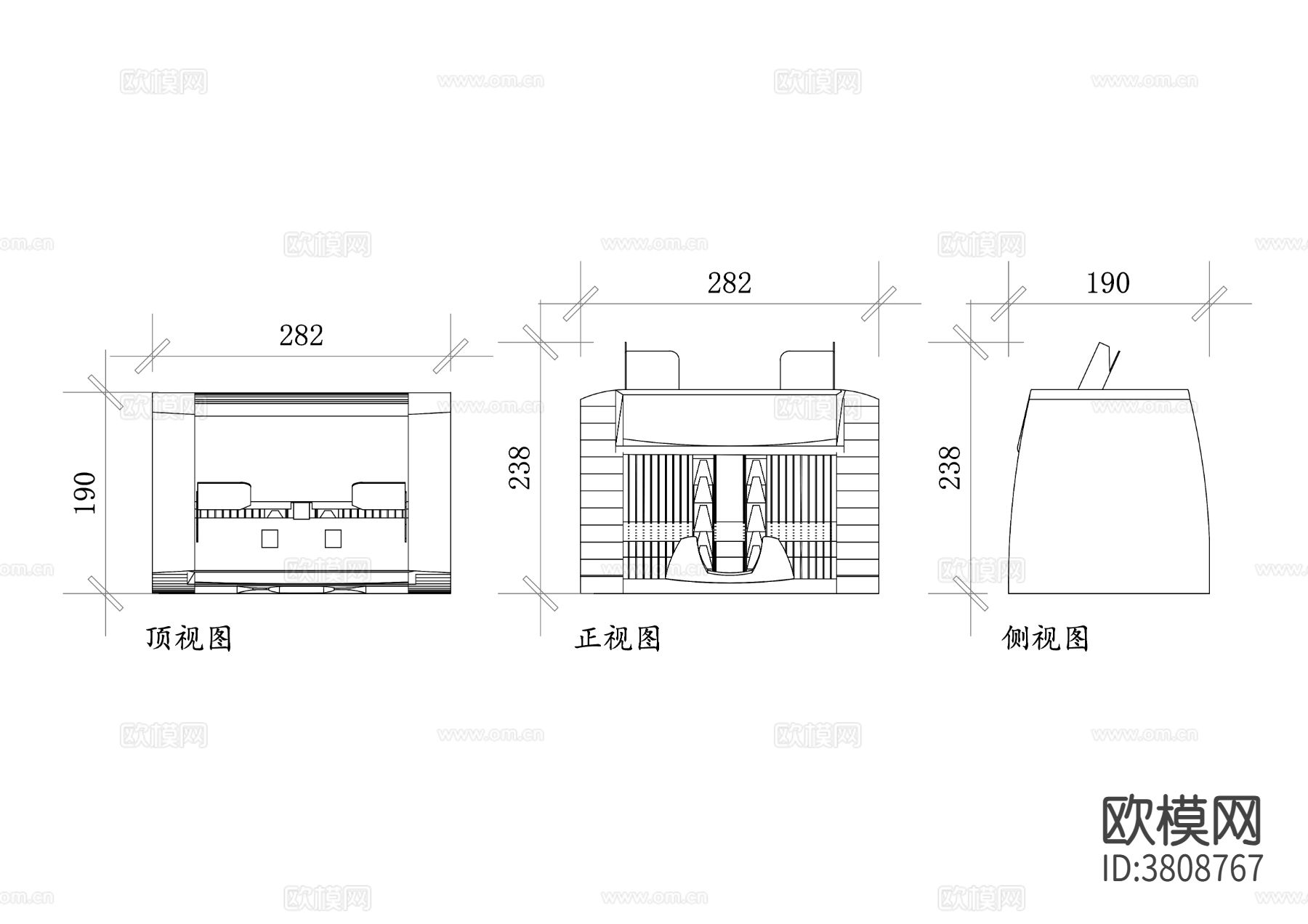 点钞机平面图 点钞机结构图 三视图