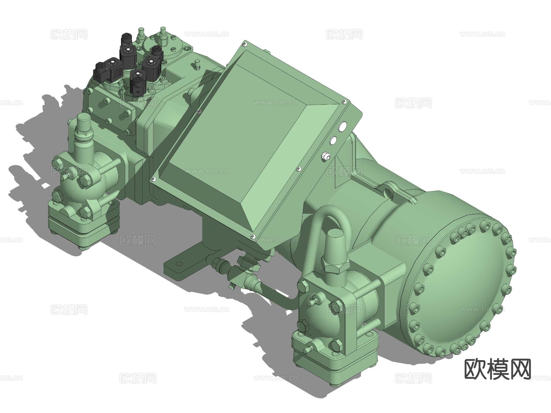 空调压缩机 螺杆水冷机su模型下载（渲染图1）