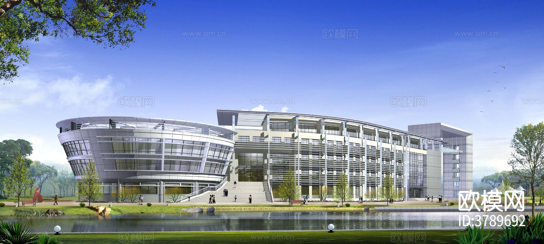 大学汽车学院效果图下载（渲染图2）