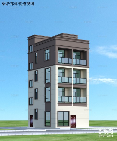 自建房cad施工圖下載(渲染圖1)