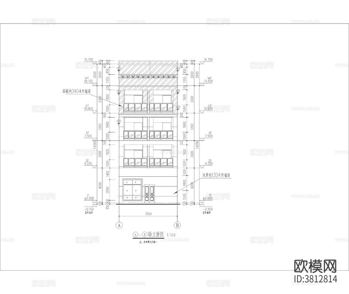 自建房cad施工圖下載(渲染圖5)