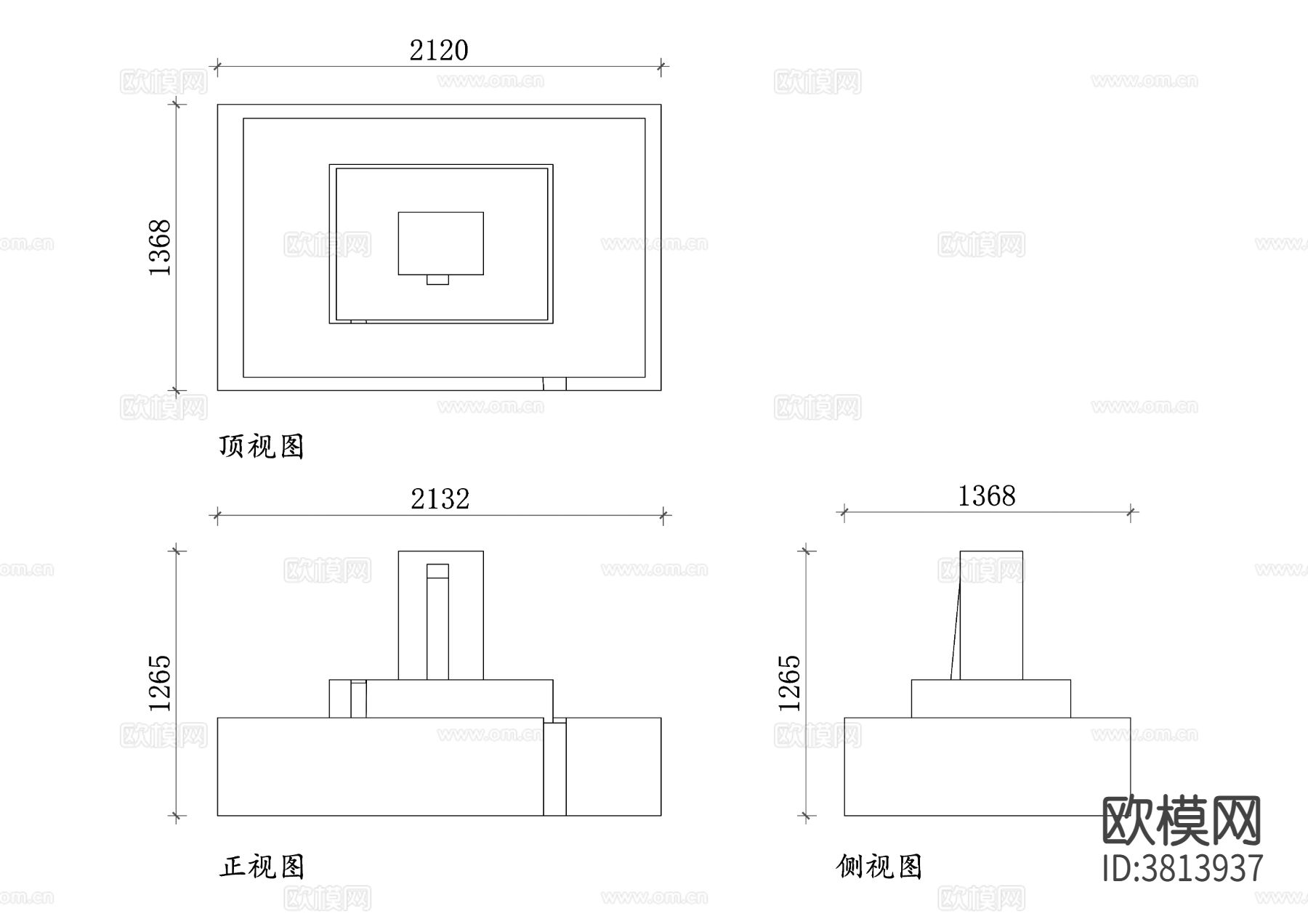 喷泉景观CAD三视图