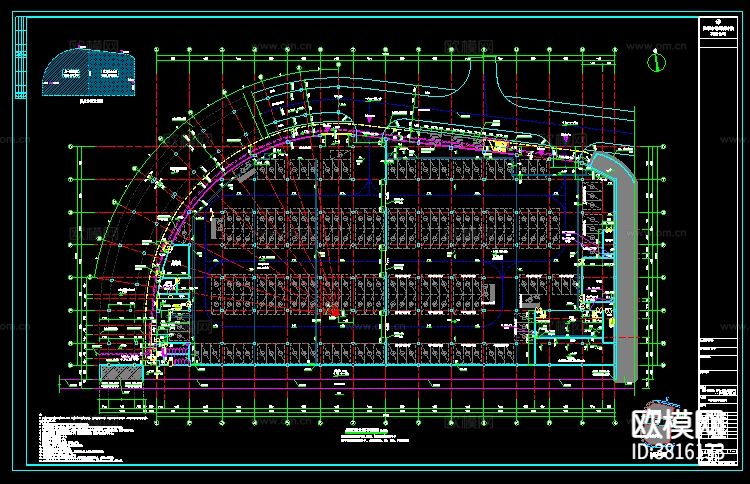 大学体育场建筑设计cad施工图