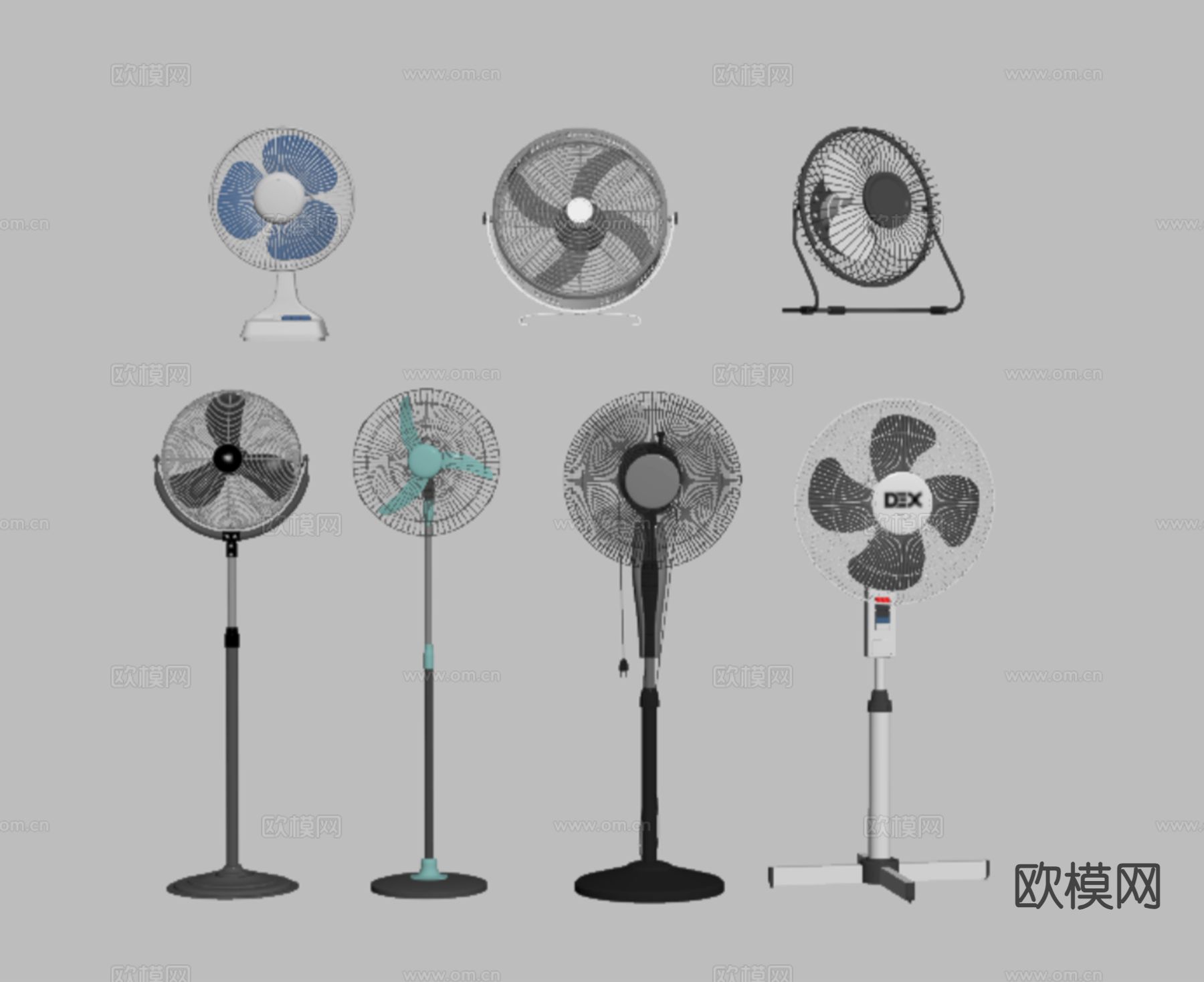 电风扇 落地扇 摆头扇su模型