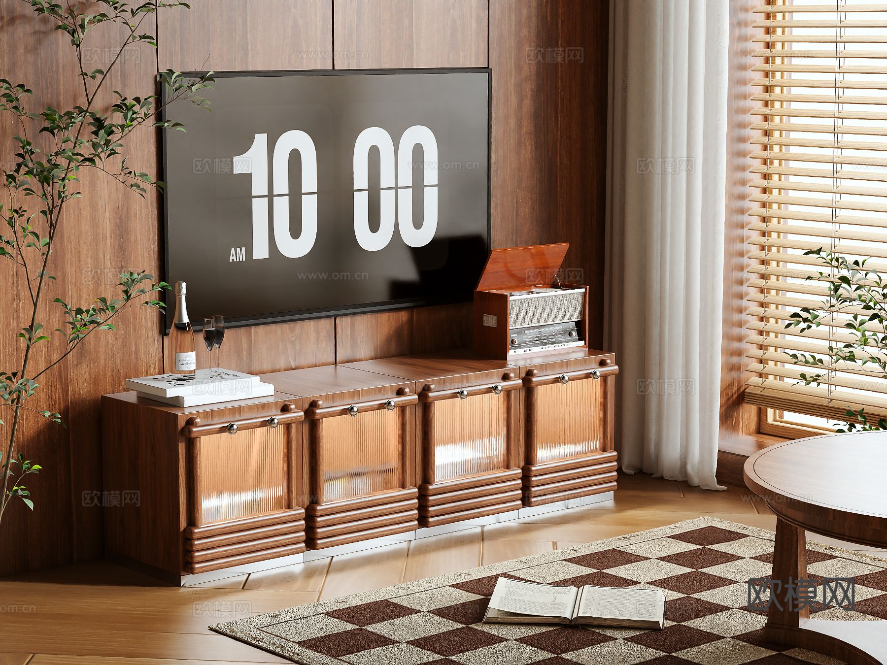 中古风电视柜3d模型下载