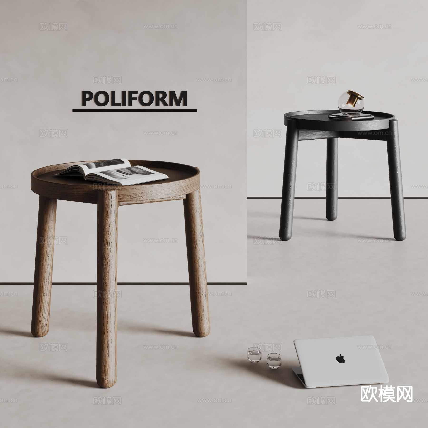 poliform 意式角几 圆几 边几 桌几su模型