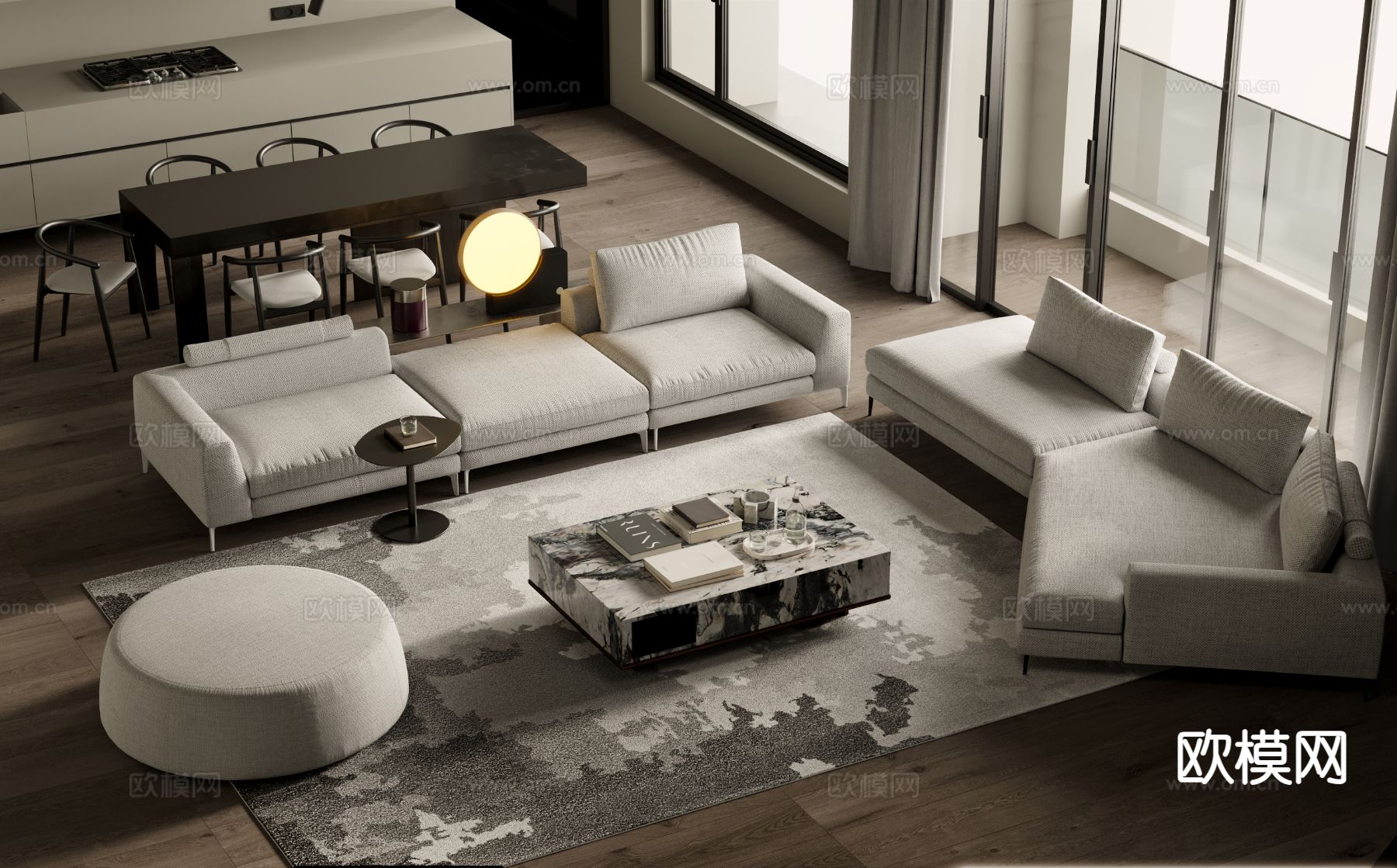 minotti 组合沙发3d模型