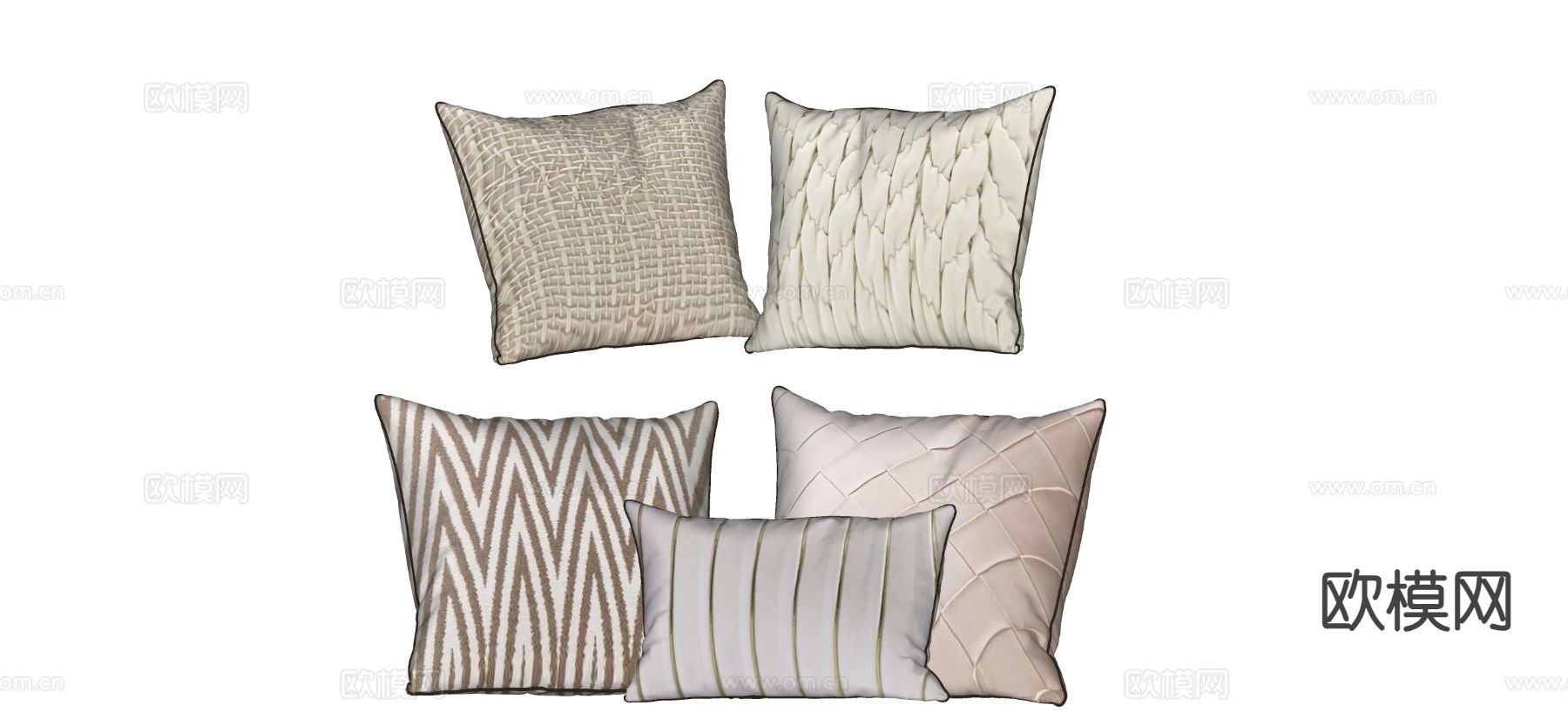 现代靠枕 抱枕su模型下载（渲染图1）