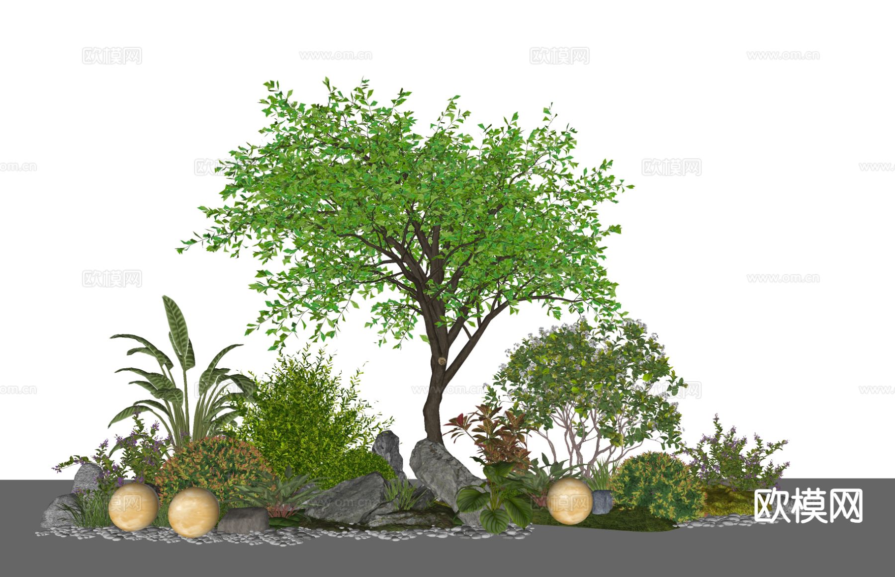 灌木绿植 植物堆su模型