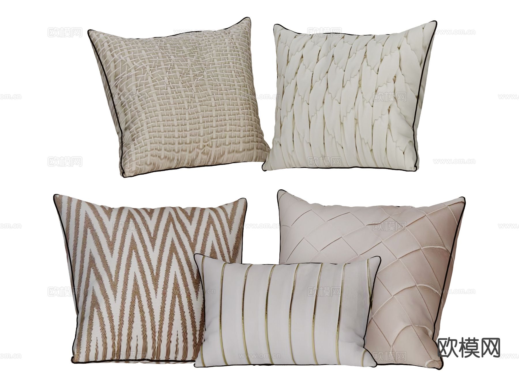 现代靠枕 抱枕su模型下载（渲染图2）