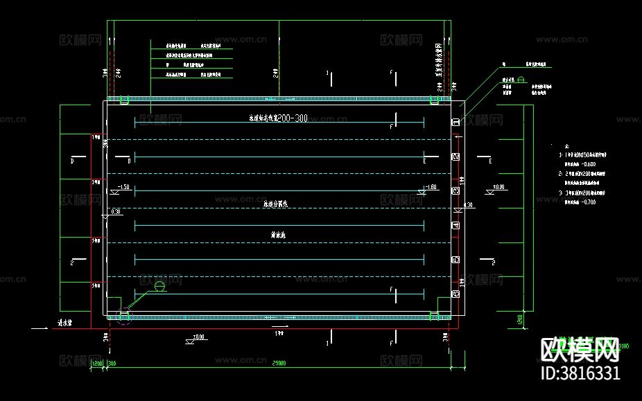 长46米 宽31.2米 2层游泳馆建筑cad施工图