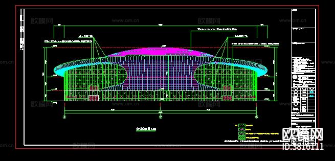 体育文化馆建筑cad施工图