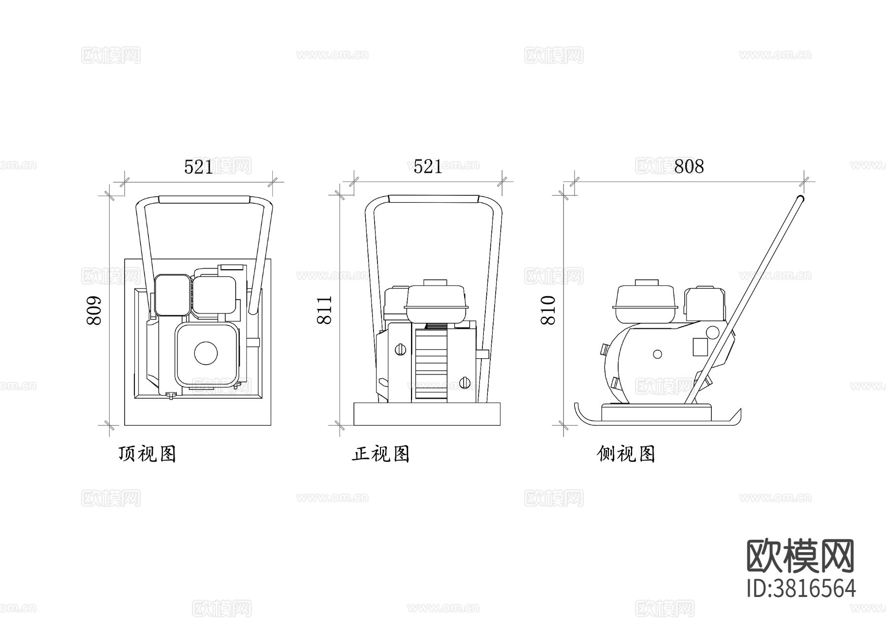 振动压实机平面图 振动压实机结构图下载