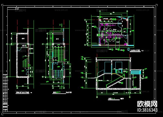 长48米宽36.3米 -1+2层3206平米体育馆建筑cad施工图