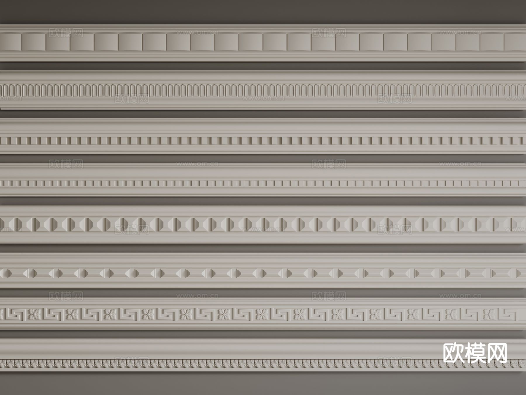 法式线条 石膏线 线条 角线3d模型下载