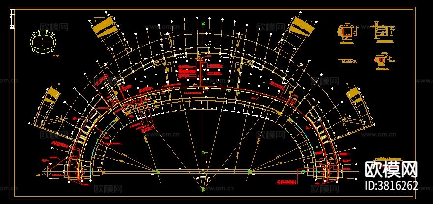 某大型31989平米综合甲级体育馆电力平面图下载（渲染图2）