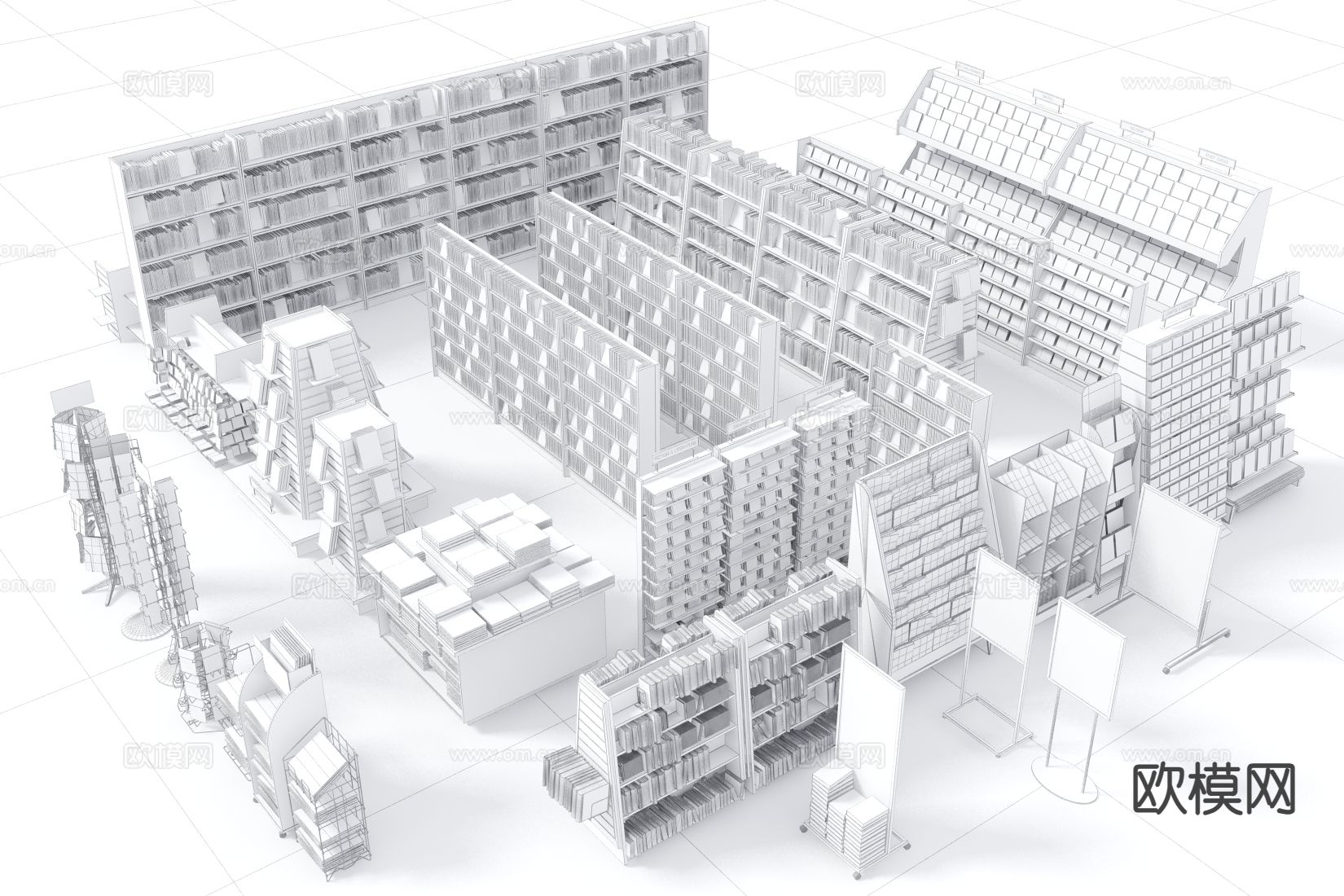 书柜 书架 书 柜子 货柜 货架3d模型