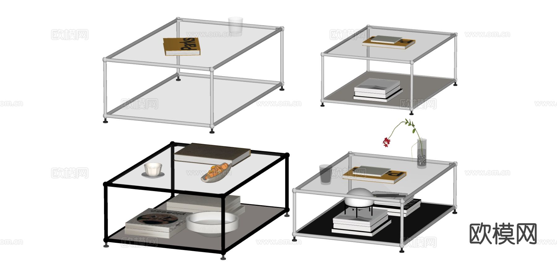 现代茶几 包豪斯茶几su模型