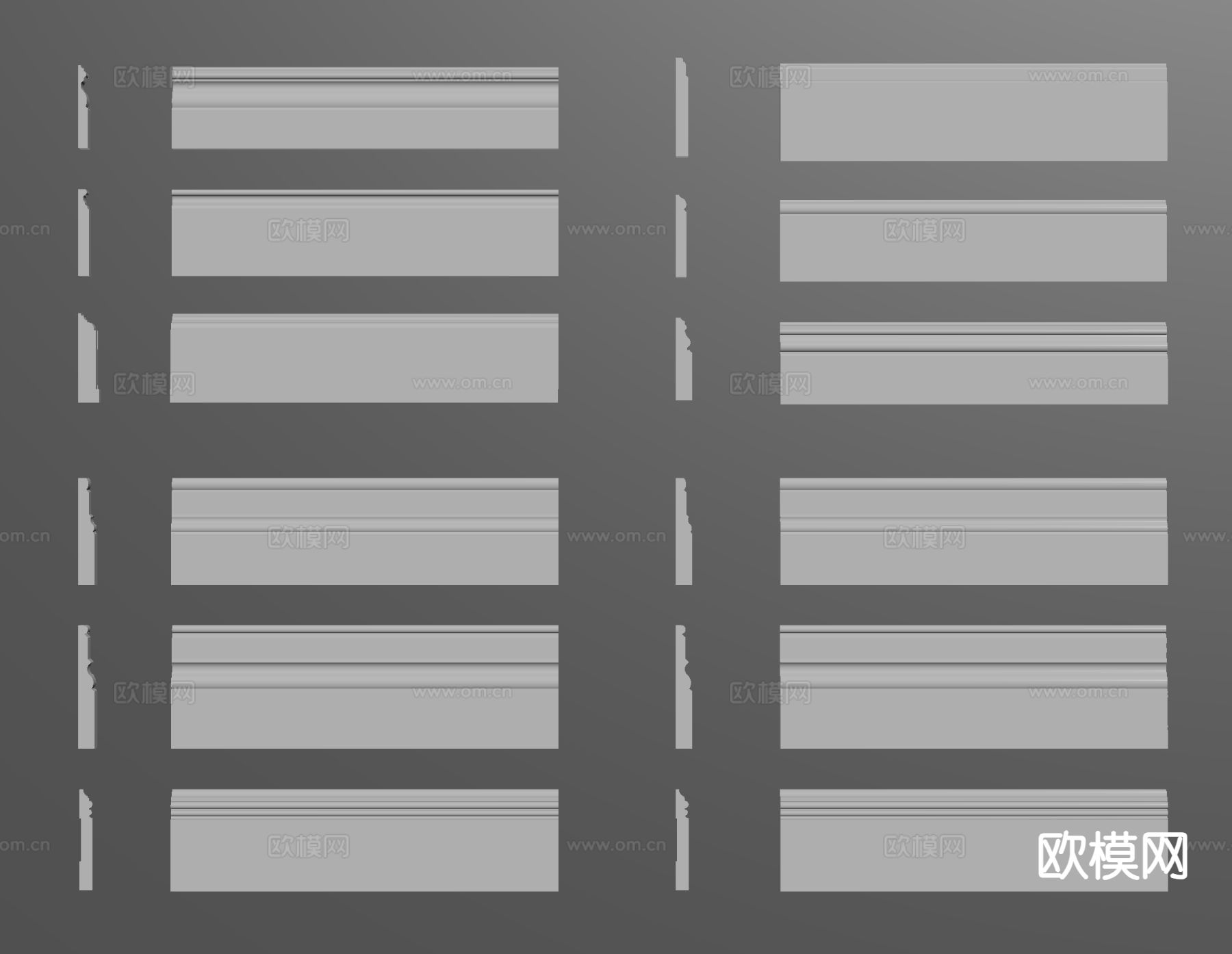 石膏线 线条 踢脚线 地脚线su模型下载（渲染图1）