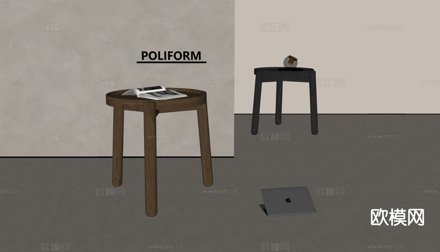 poliform 意式角几 圆几 边几 桌几su模型