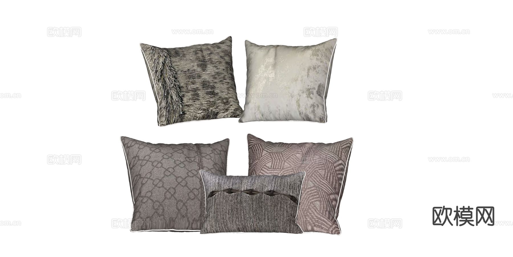 现代靠枕 抱枕su模型下载（渲染图1）