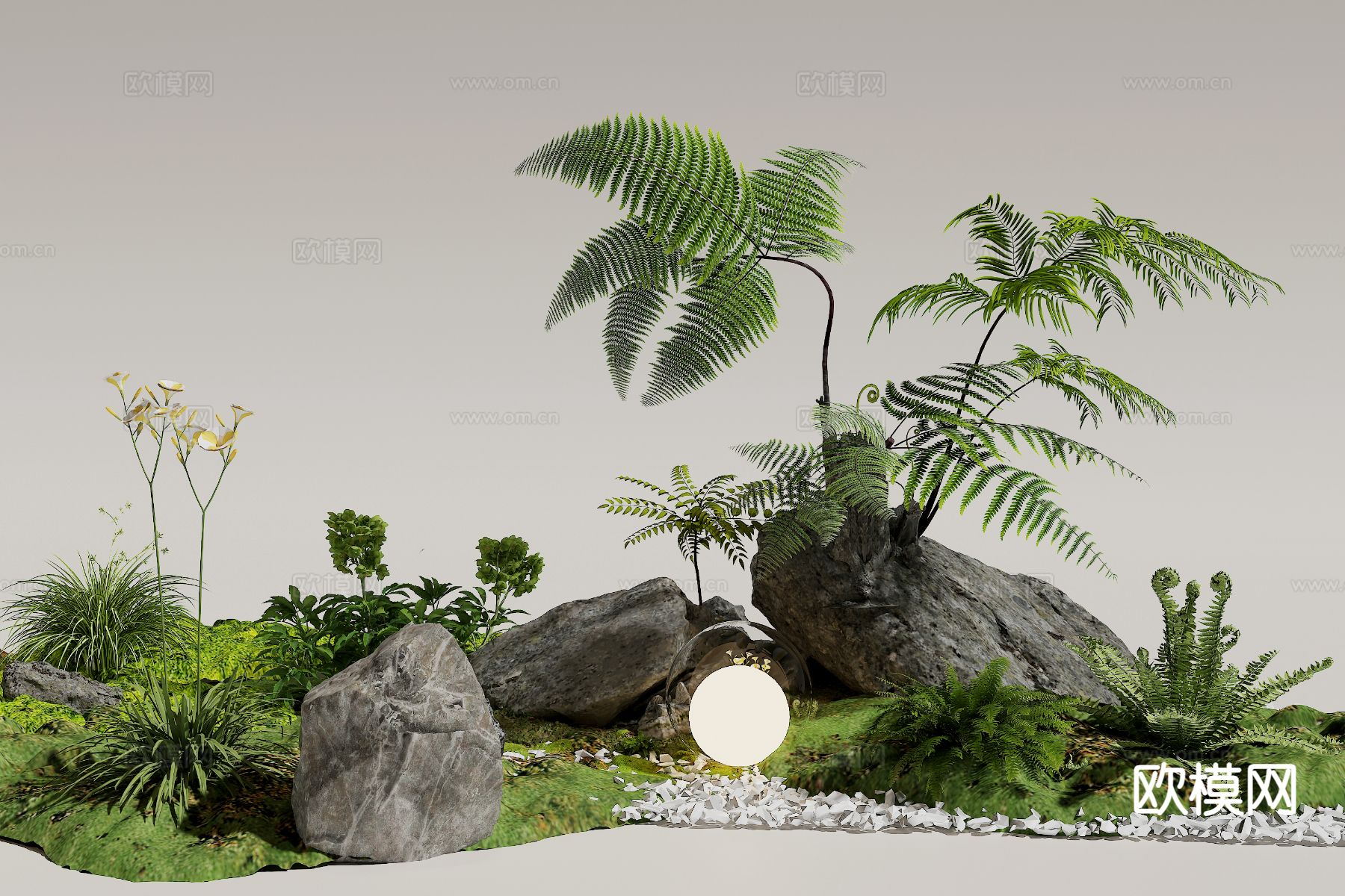 庭院小品 植物景观3d模型