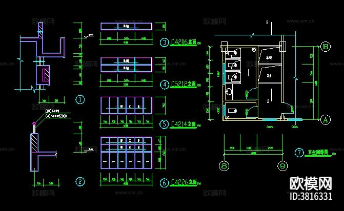 长46米 宽31.2米 2层游泳馆建筑cad施工图