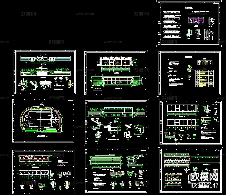 体育场全套建筑cad施工图