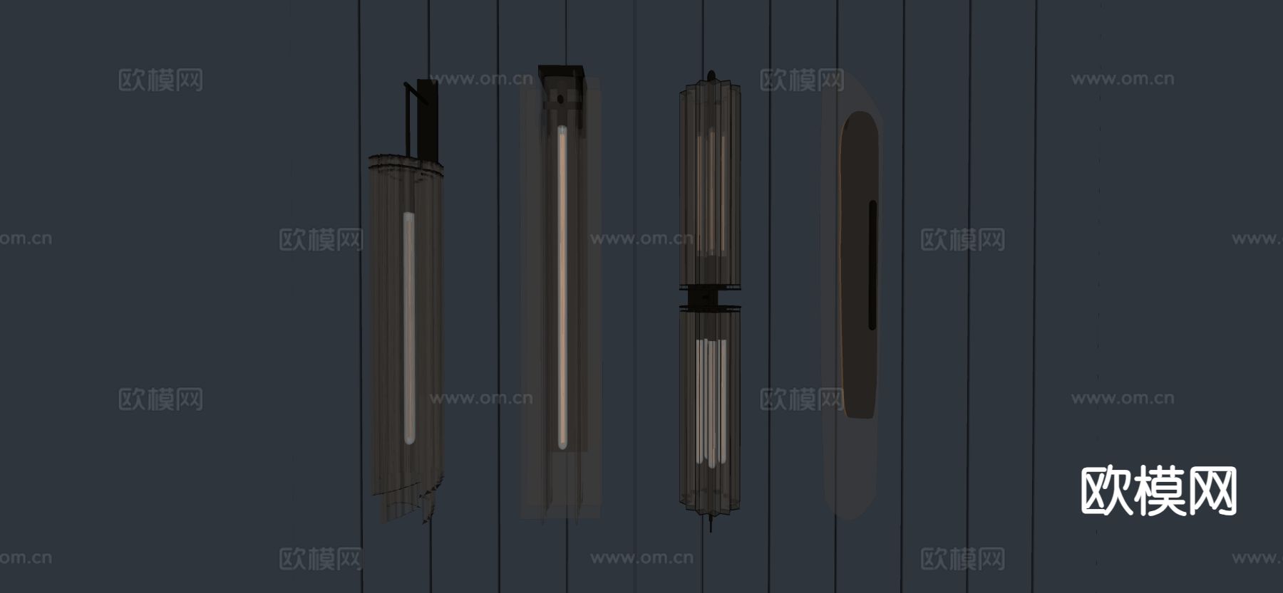 轻奢壁灯 长壁灯su模型