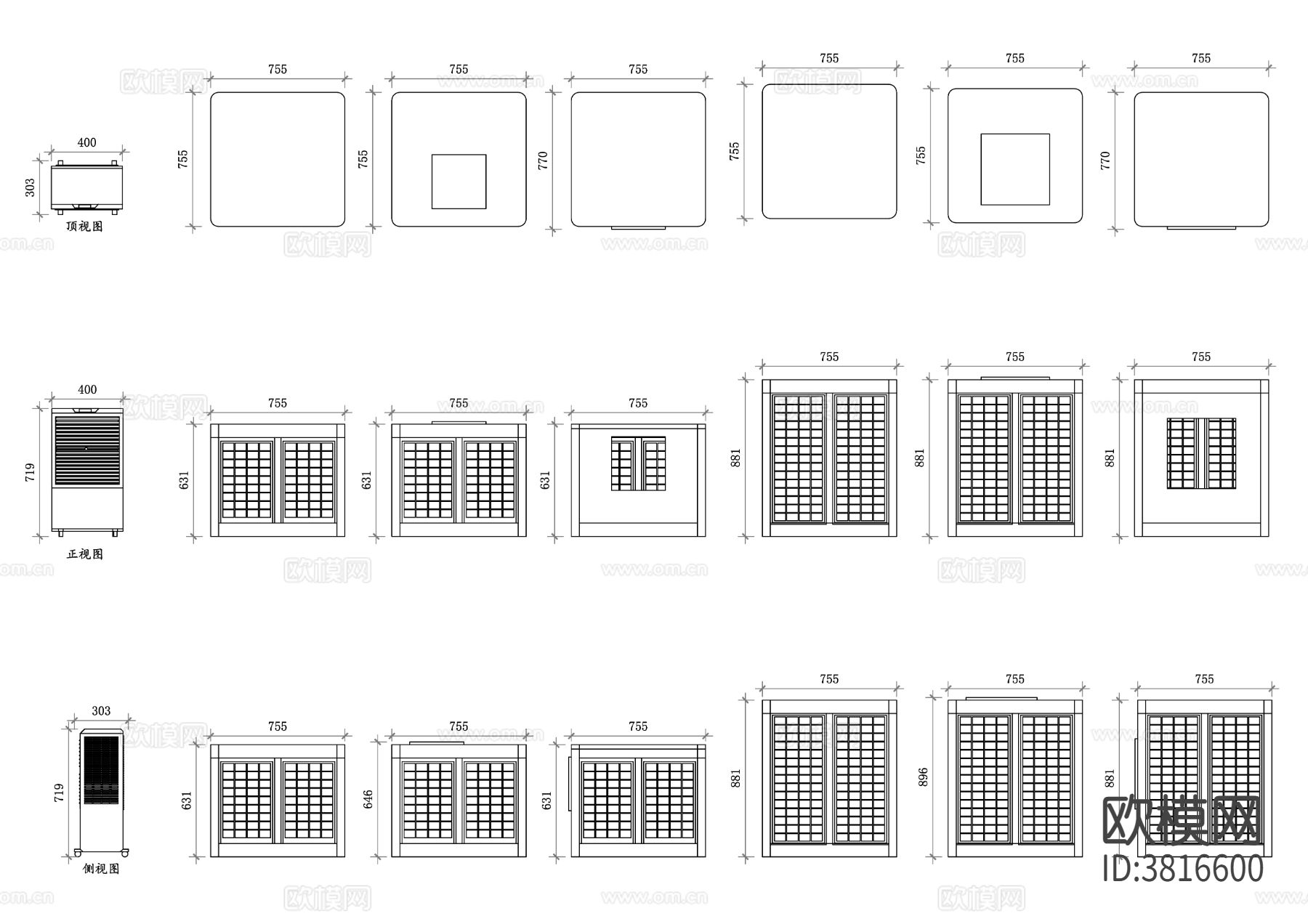 空气冷却器平面图 空气冷却器结构图