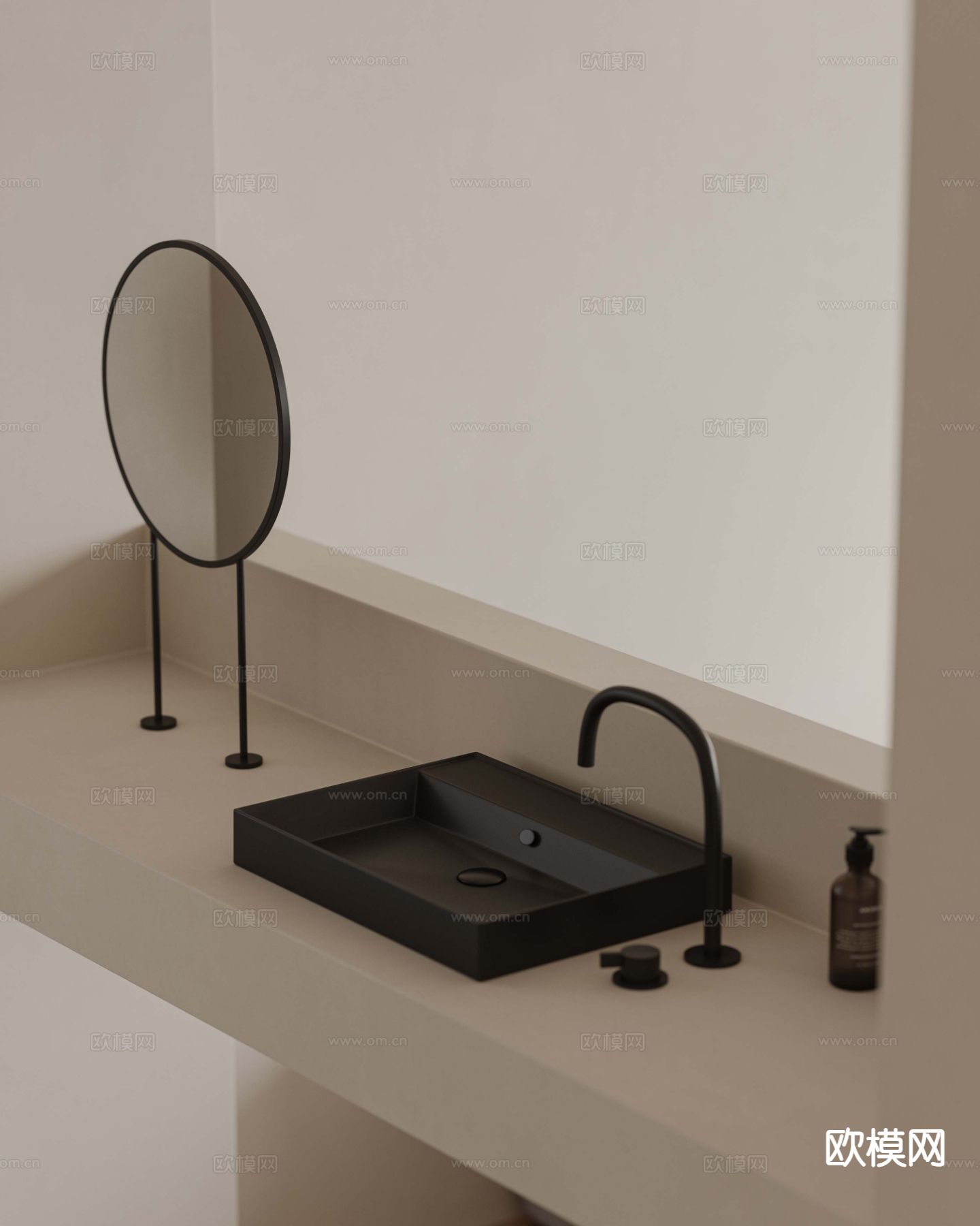现代台盆3d模型下载