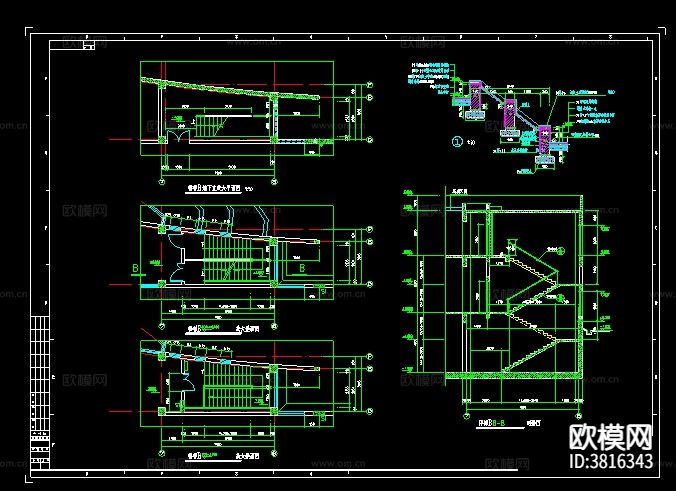 长48米宽36.3米 -1+2层3206平米体育馆建筑cad施工图