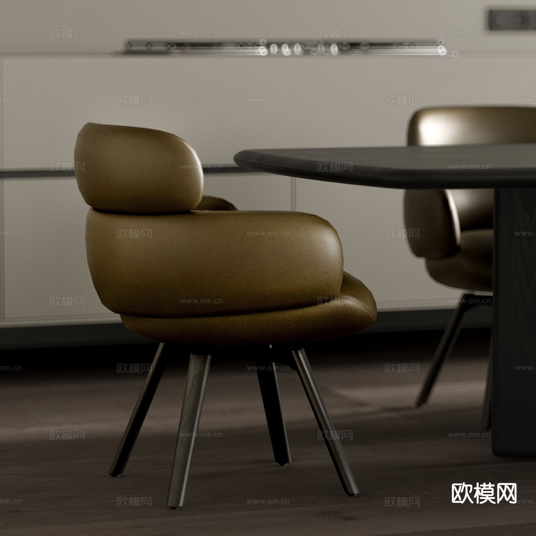 minotti 餐桌椅3d模型