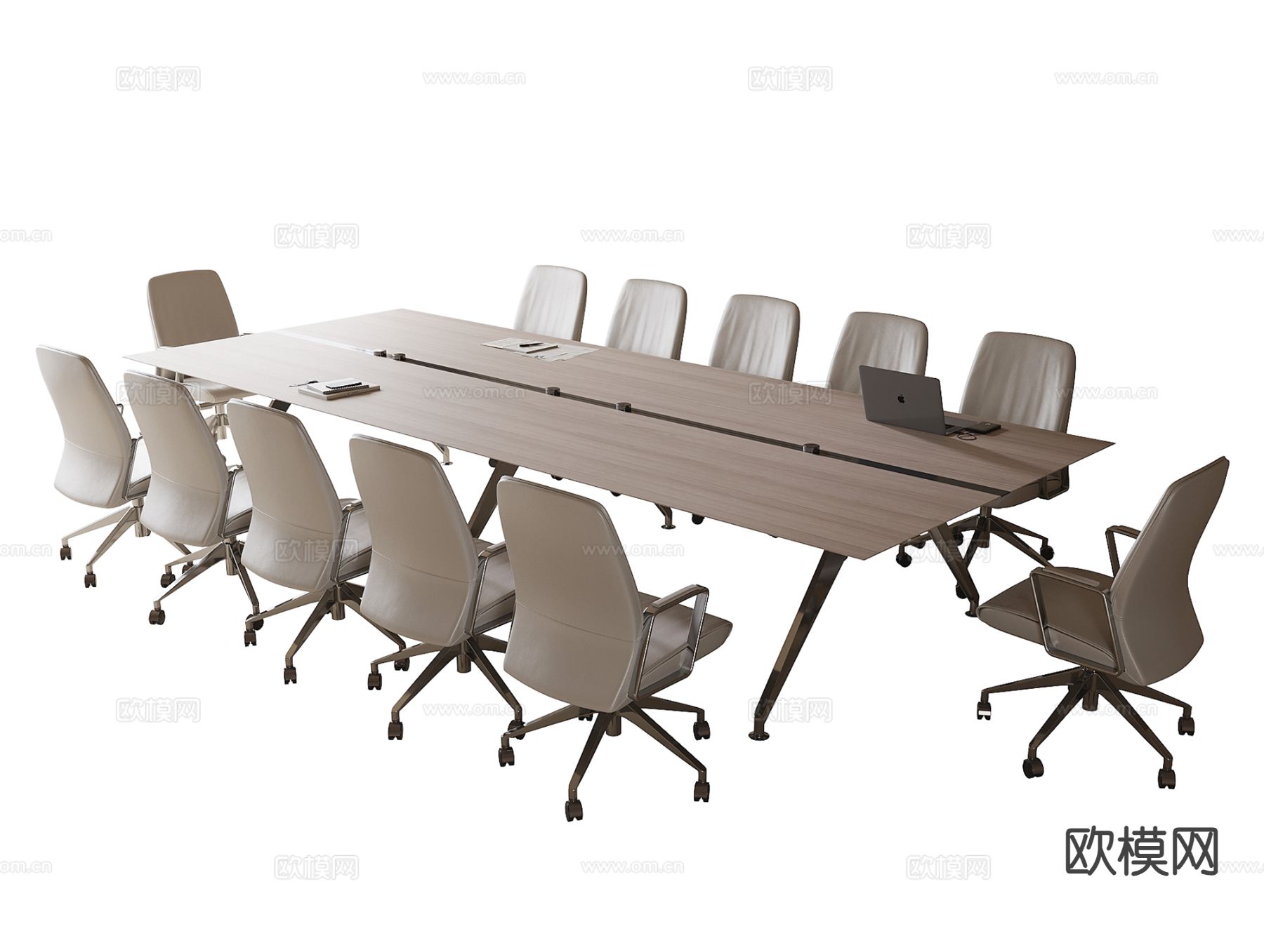 现代会议桌 会议台3d模型下载