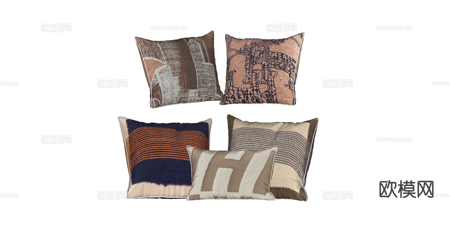 现代靠枕 抱枕su模型下载（渲染图1）