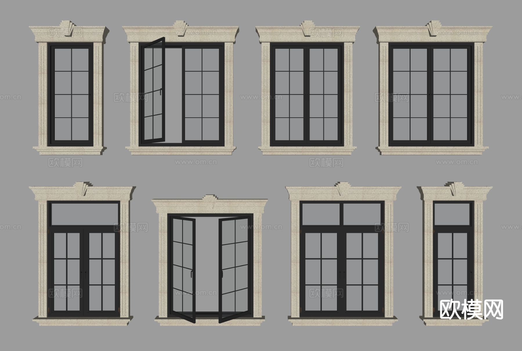 欧式窗户su模型