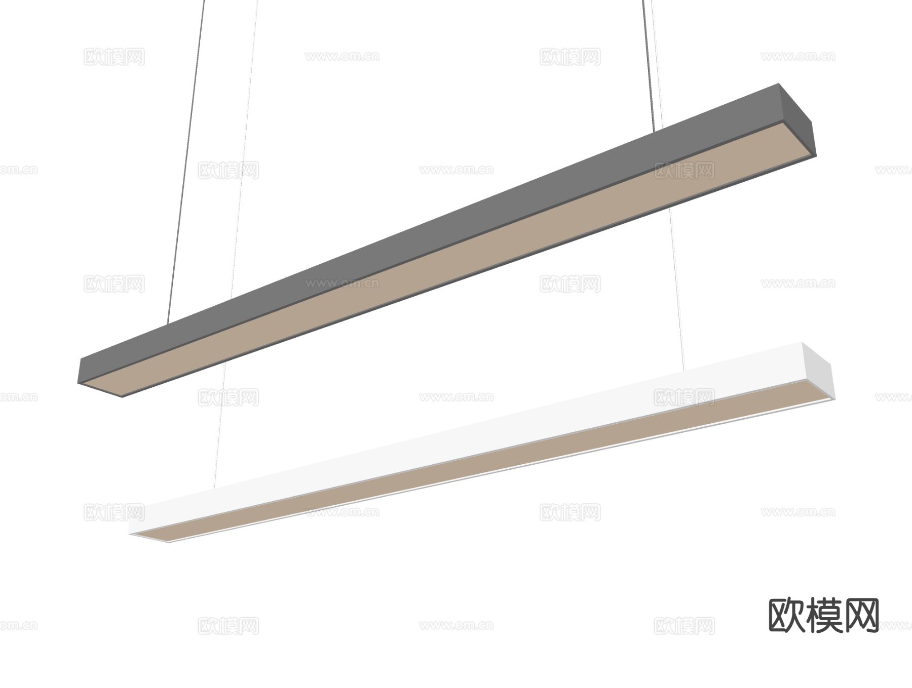 办公吊灯 长条吊灯su模型