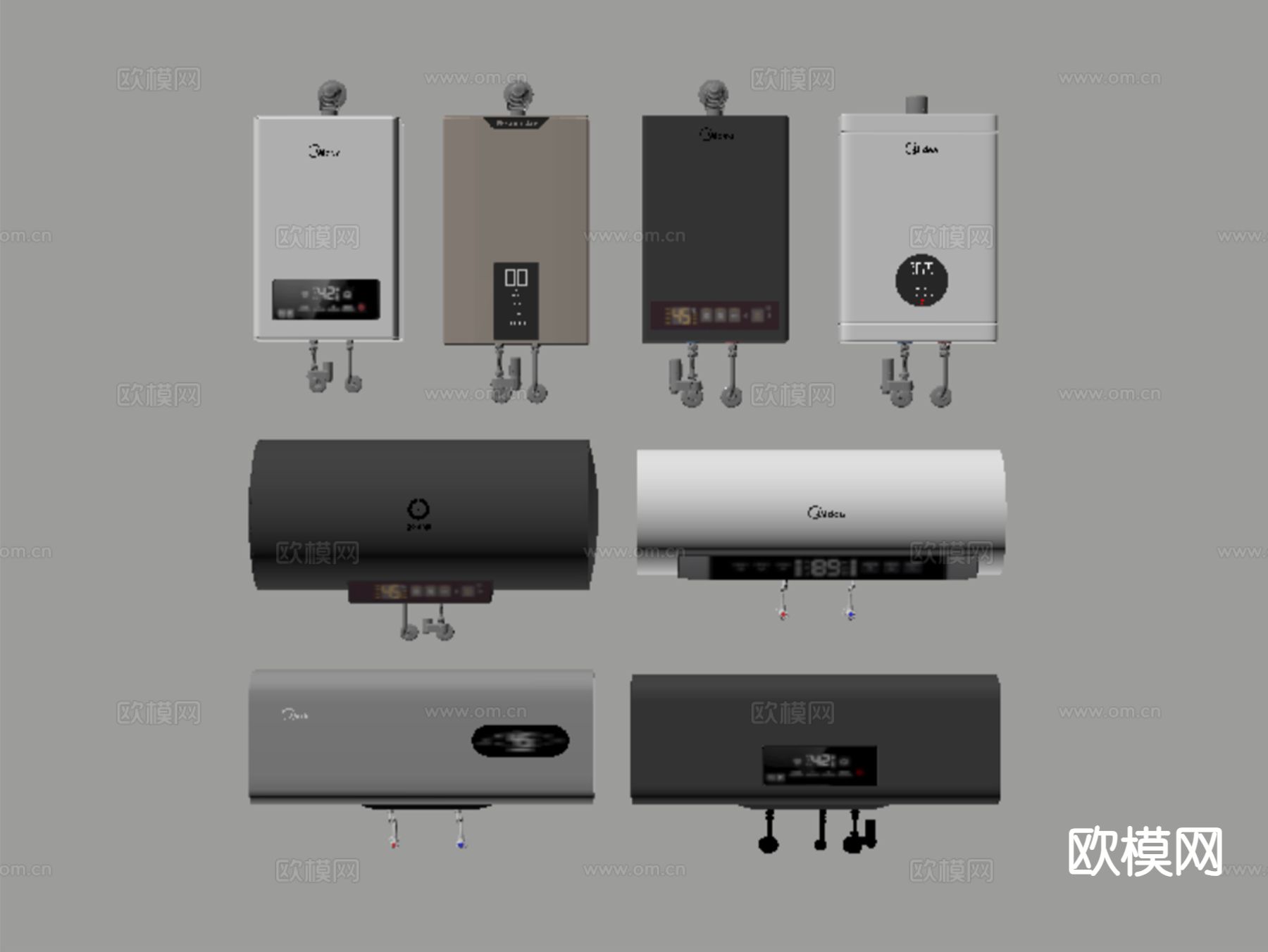 现代燃气热水器 壁挂炉su模型